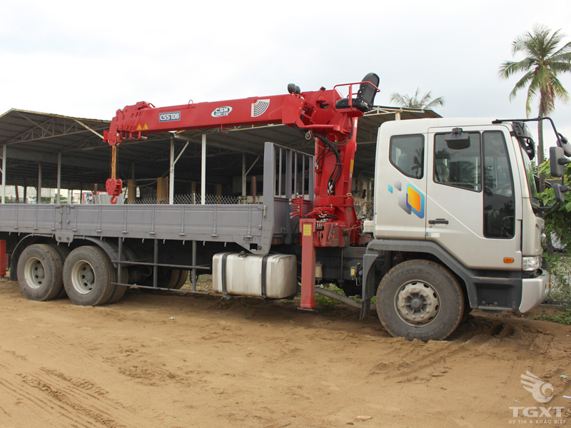 Xe Tải Daewoo 5 Chân 12 Tấn Gắn Cẩu 10 Tấn 5 Khúc