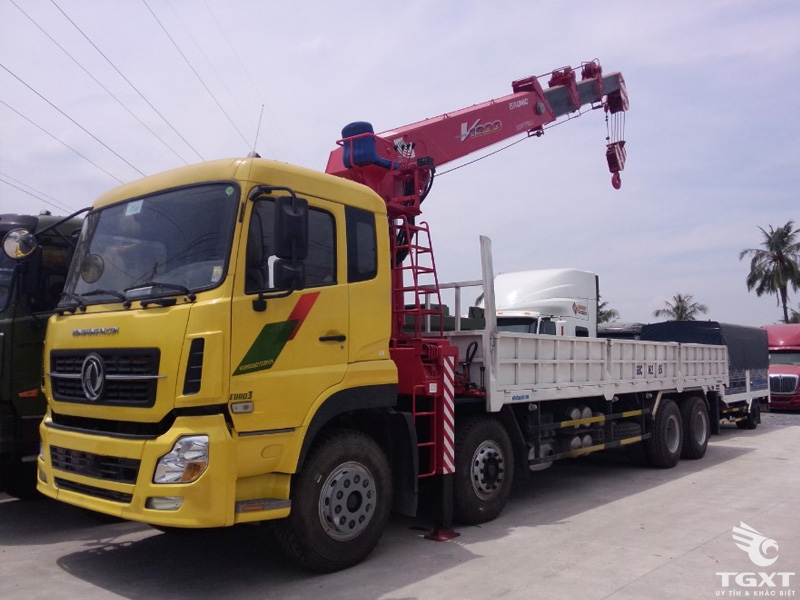 Xe Tải Dongfeng 4 Chân 12 Tấn Lắp Cẩu Unic 12 Tấn UR-V1204