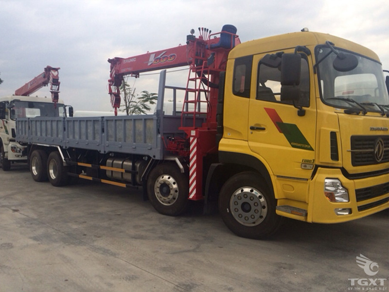 Xe Tải Dongfeng C260 3 Chân 9T3 Gắn Cẩu Unic URV804