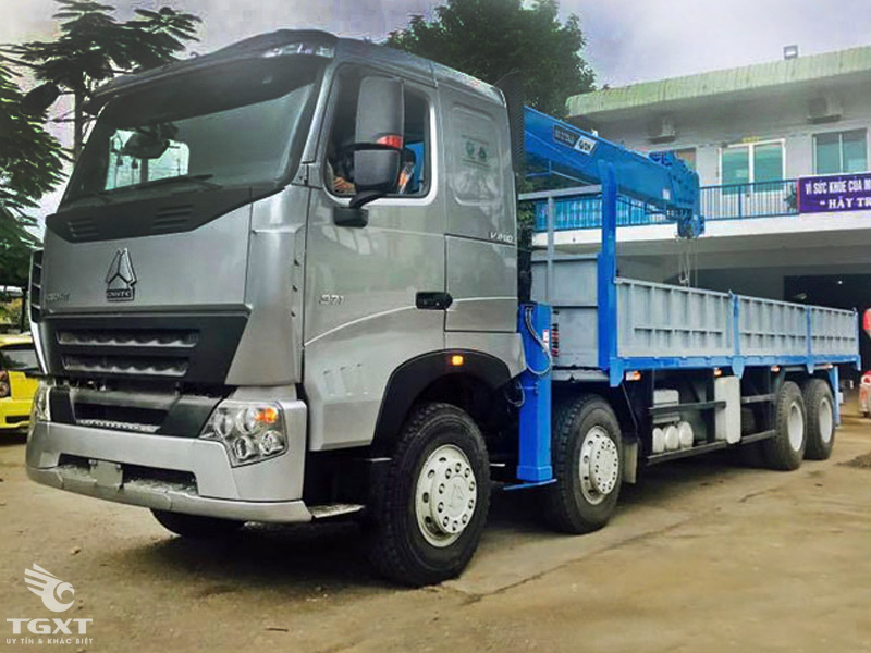 Xe Tải Howo 4 Chân 11 Tấn Gắn Cẩu Dongyang SS2725LB 10 Tấn 6 Khúc
