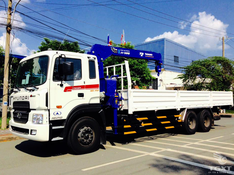 Xe Cẩu Hyundai HD250 12 Tấn Gắn Cẩu Tadano 5 Tấn 3 Khúc