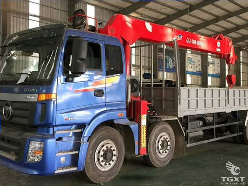 Xe Tải Thaco Auman 4 Chân 11 Tấn Gắn Cẩu ATOM1205 12 Tấn 5 khúc