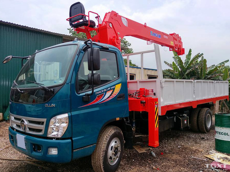 Xe Tải Thaco Ollin700B 5 Tấn Gắn Cẩu Kanglim KS1056T/S 5 Tấn 6 Khúc