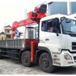 Xe Tải Dongfeng L340 4 Chân 15 Tấn Gắn Cẩu Kanglim 10 Tấn