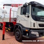 Xe Tải Daewoo Prima 9 Tấn Gắn Cẩu Unic 5 Tấn 4 khúc