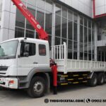 Xe Tải Fuso 3 Chân 13 Tấn Gắn Cẩu Unic 5 Tấn 4 Khúc