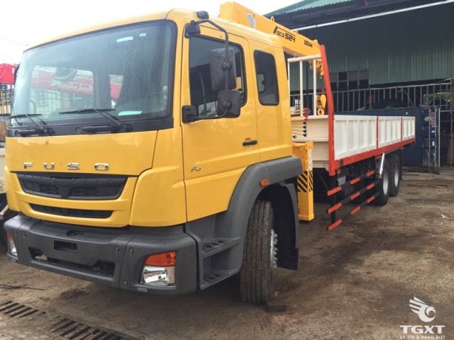 Xe Tải FUSO 3 Chân 12 Tấn Gắn Cẩu Soosan 5 Tấn 4 Khúc - Ảnh 2