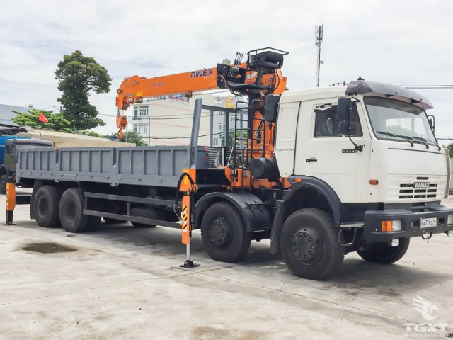 Xe Tải Kamaz 4 Chân 15 Tấn Gắn Cẩu Dinex 4 Tấn 6 Khúc - Ảnh 3