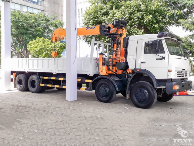 Xe Tải Kamaz 4 Chân 15 Tấn Gắn Cẩu Dinex 4 Tấn 6 Khúc - Ảnh 4
